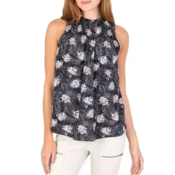 Joie Limited Edition Womens Baltic Print Sleeveless Top, L, Blouse, Gray, Blue - Picture 1 of 10
